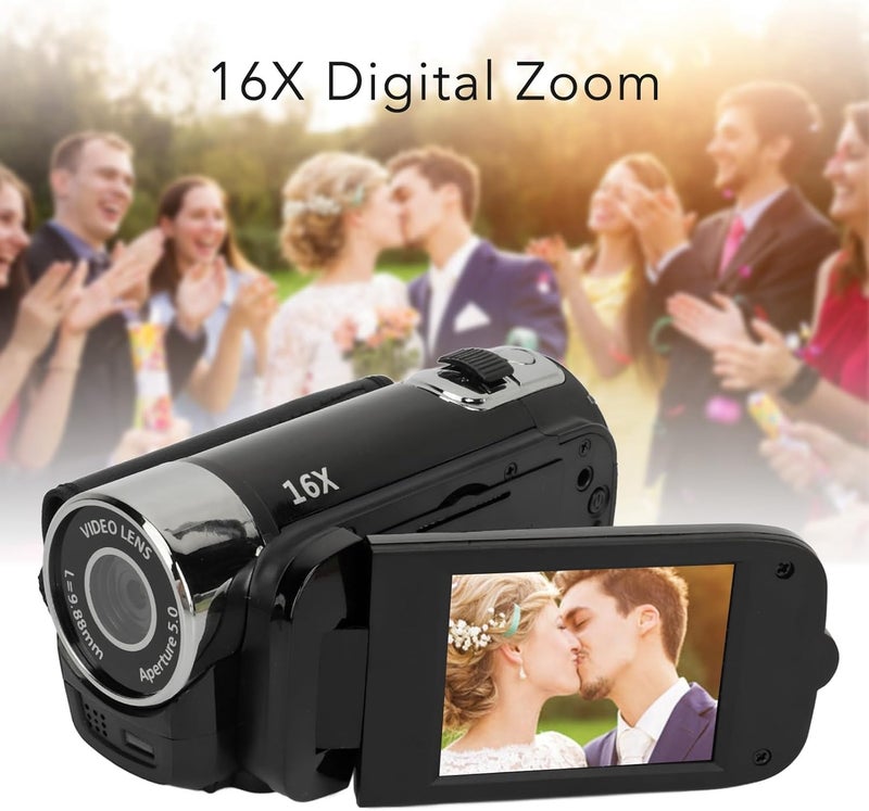 Bewinner D90 Digital Video Camera - 1080P 16MP Handheld Video Camcorder 16x Digital Zoom Video Camera with 2.7in TFT Rotatable Screen, HD Video Recorder Camera with Fill Light (Black) - Image 2